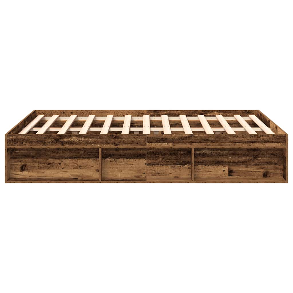 Rám Postele Bez Matrace Staré Dřevo 160X200Cm Technické Dřevo