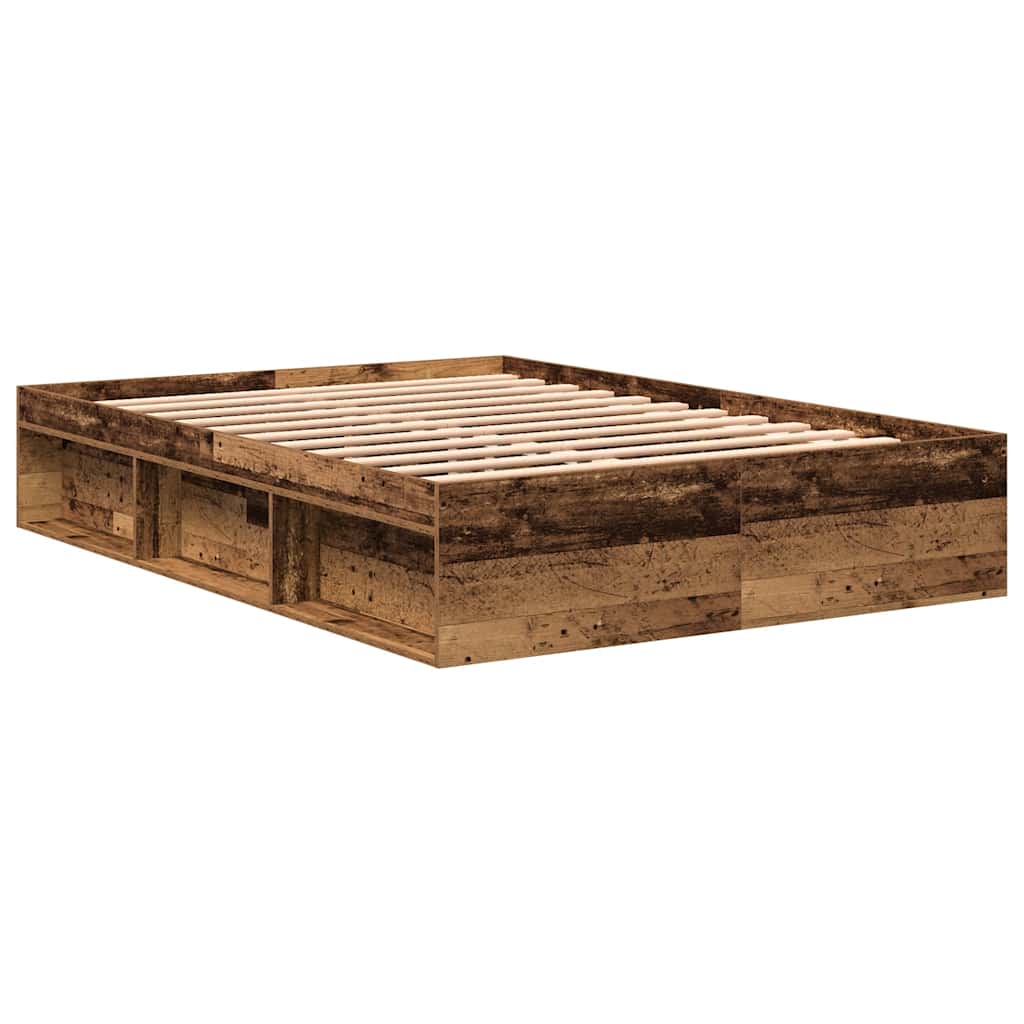 Rám Postele Bez Matrace Staré Dřevo 160X200Cm Technické Dřevo
