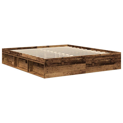 Rám Postele Bez Matrace Staré Dřevo 180X200Cm Technické Dřevo