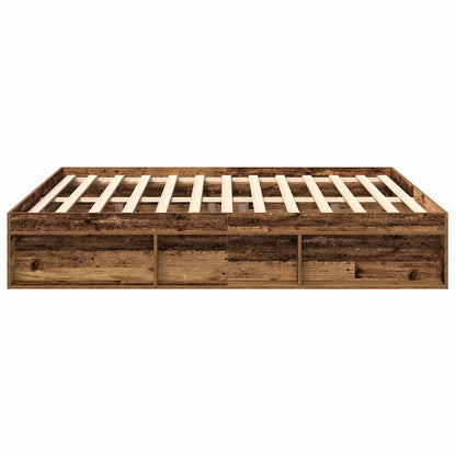 Rám Postele Bez Matrace Staré Dřevo 180X200Cm Technické Dřevo