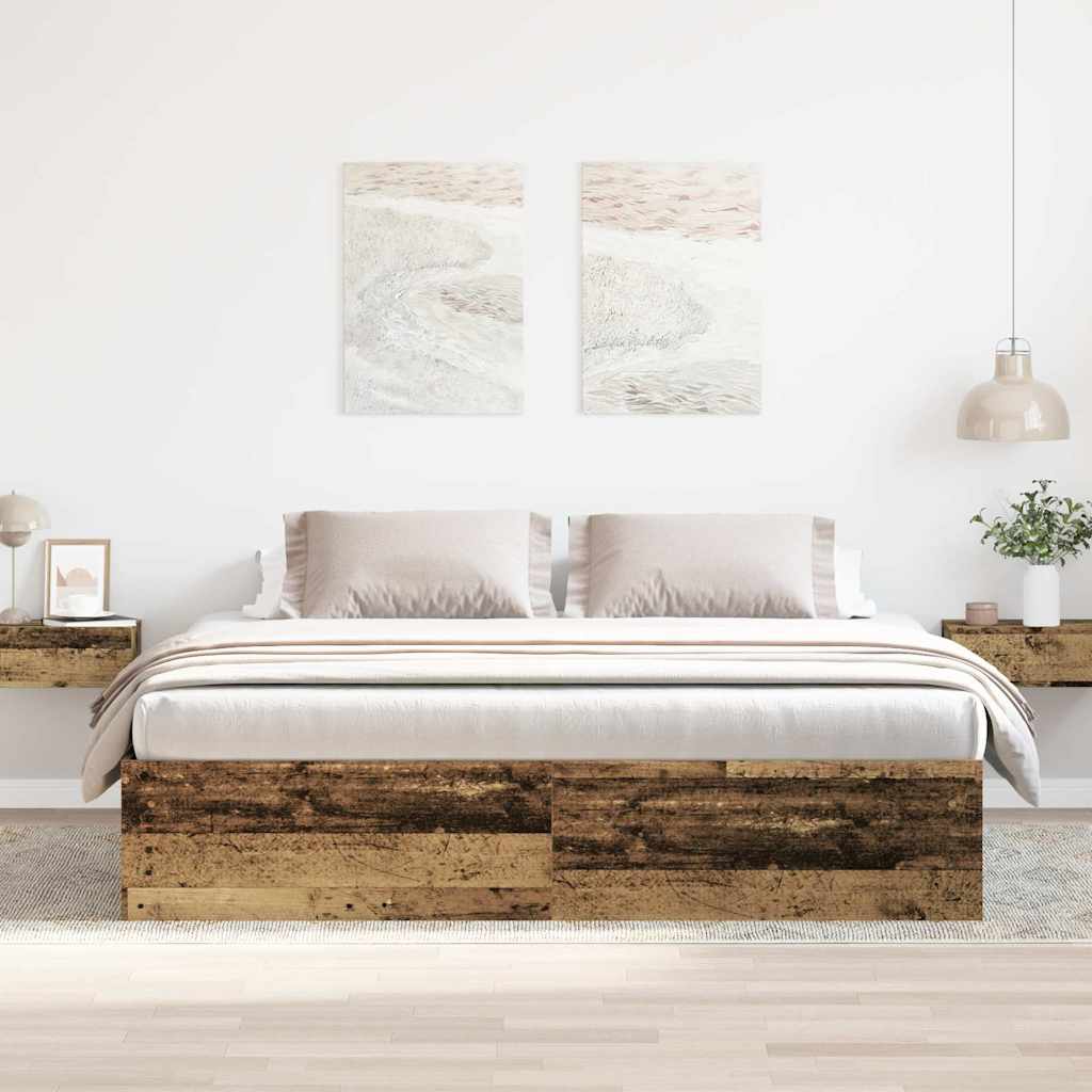 Rám Postele Bez Matrace Staré Dřevo 180X200Cm Technické Dřevo