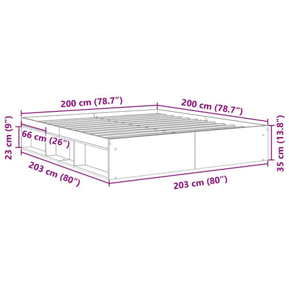 Rám Postele Bez Matrace Staré Dřevo 200X200Cm Technické Dřevo