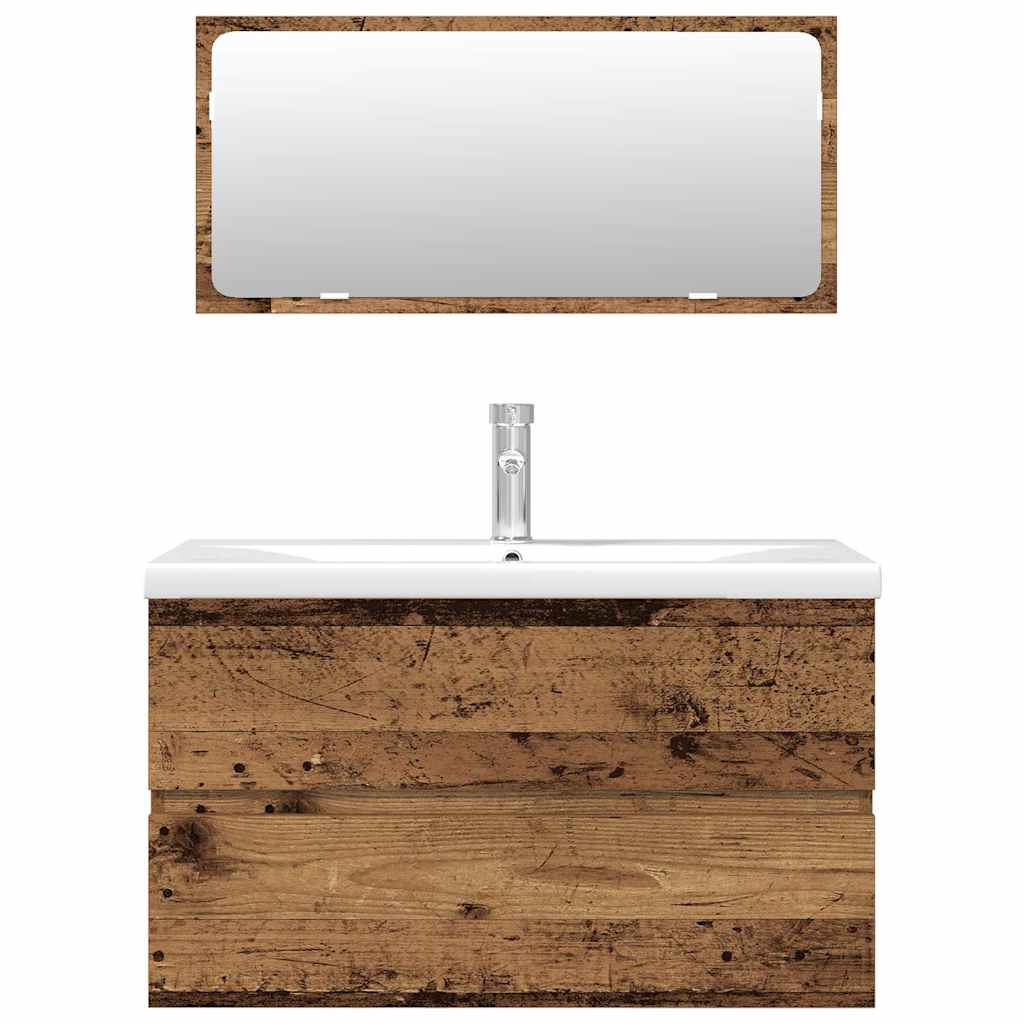 3Dílná Koupelnová Sestava Old Wood Kompozitní Dřevo Staré Dřevo