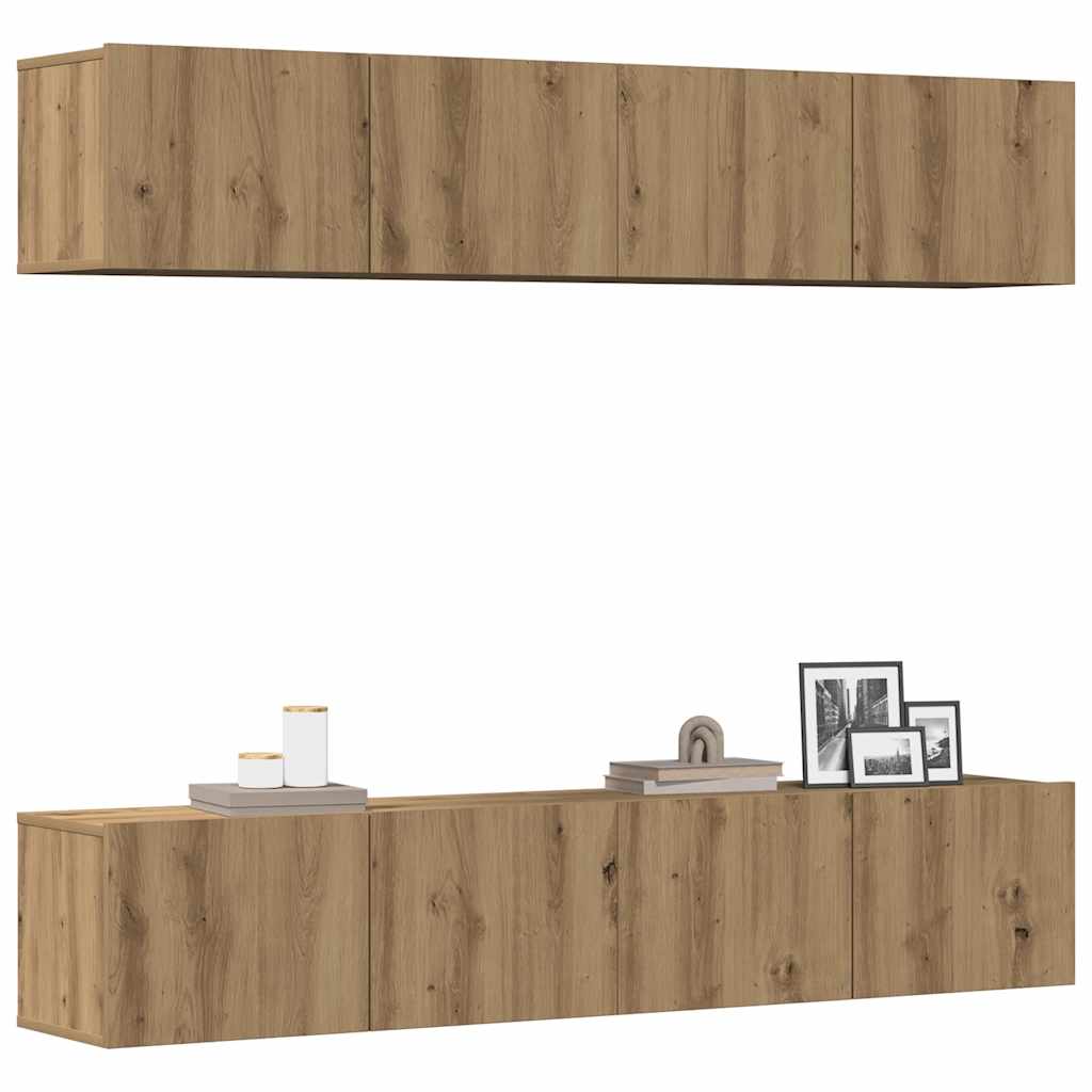Tv Skříňky 4 Ks Betonově Šedé 60 X 30 X 30 Cm Kompozitní Dřevo