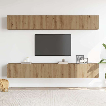 4Dílná Nástěnná Tv Skříňka Artisan Dub 100 X 30 X 30 Cm