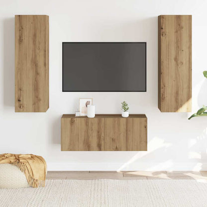 Nástěnné Tv Skříňky 3 Ks Dub Artisan Kompozitní