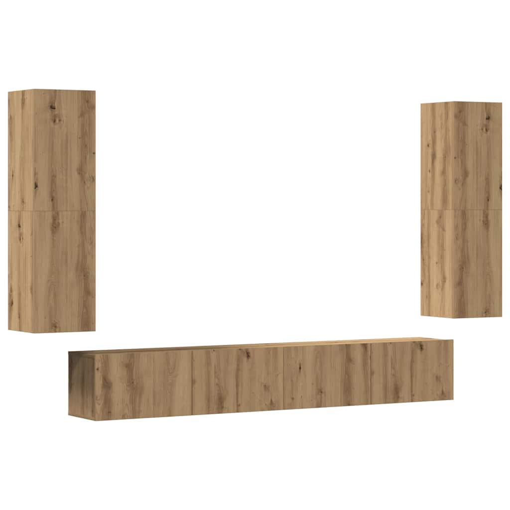 Nástěnné Tv Skříňky 4 Ks Dub Artisan Kompozitní
