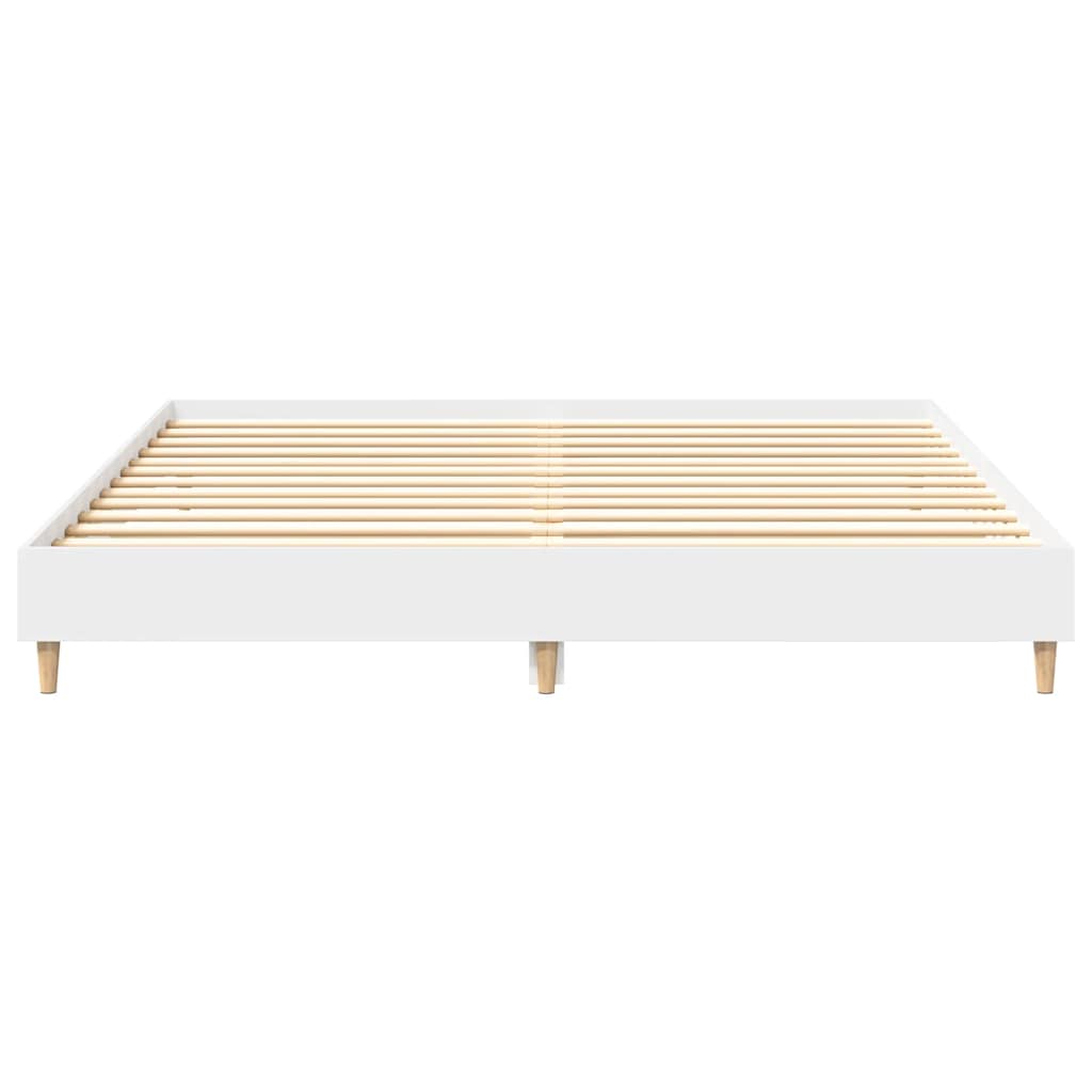 Rám Postele Bez Matrace Bílý 180X200Cm Dřevěné Konstrukce