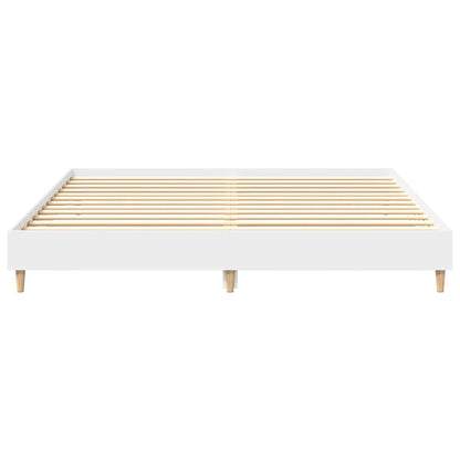 Rám Postele Bez Matrace Bílý 180X200Cm Dřevěné Konstrukce
