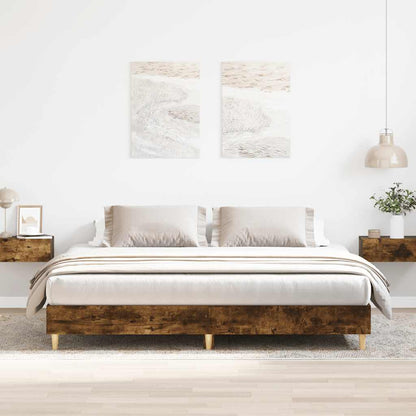 Rám Postele Bez Matrace Kouřový Dub 180X200Cm Kompozitní Dřevo