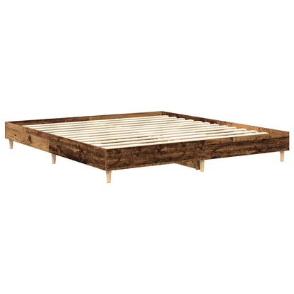 Rám Postele Bez Matrace Staré Dřevo 180X200Cm Technické Dřevo