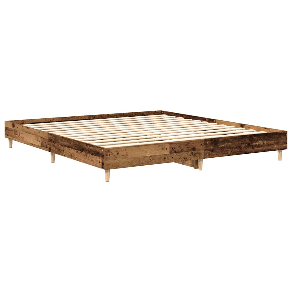 Rám Postele Bez Matrace Staré Dřevo 180X200Cm Technické Dřevo