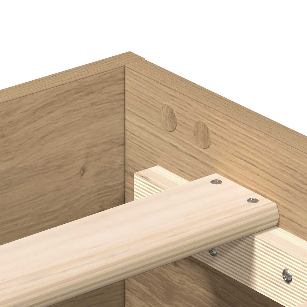 Rám Postele Bez Matrace Řemeslnický Dub Dřevěné Konstrukce