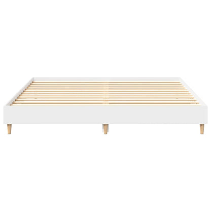 Rám Postele Bez Matrace Bílý 160X200Cm Dřevěné Konstrukce