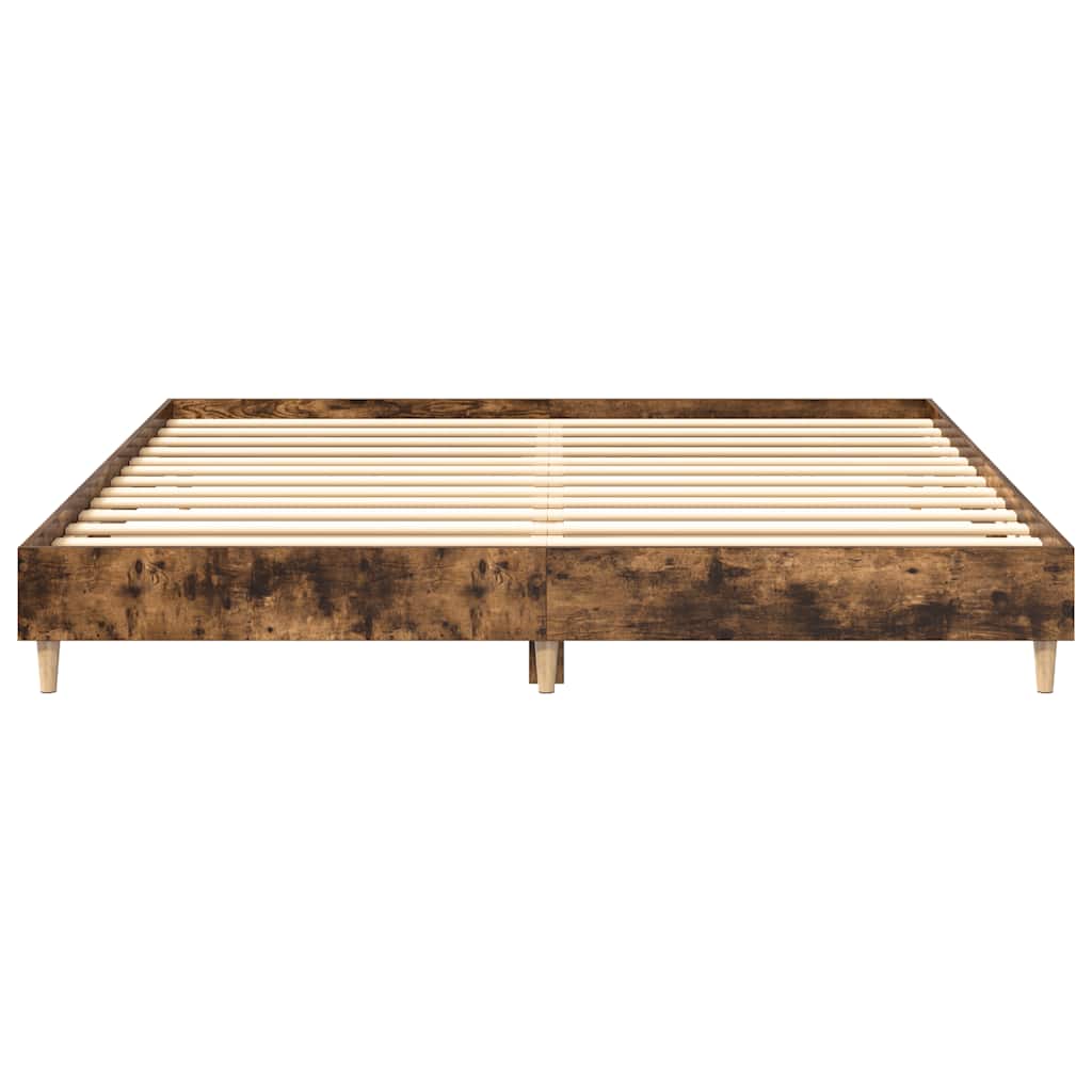 Rám Postele Bez Matrace Kouřový Dub 160X200Cm Kompozitní Dřevo