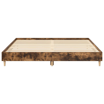 Rám Postele Bez Matrace Kouřový Dub 160X200Cm Kompozitní Dřevo