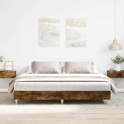 Rám Postele Bez Matrace Kouřový Dub 160X200Cm Kompozitní Dřevo