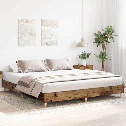 Rám Postele Bez Matrace Staré Dřevo 160X200Cm Technické Dřevo