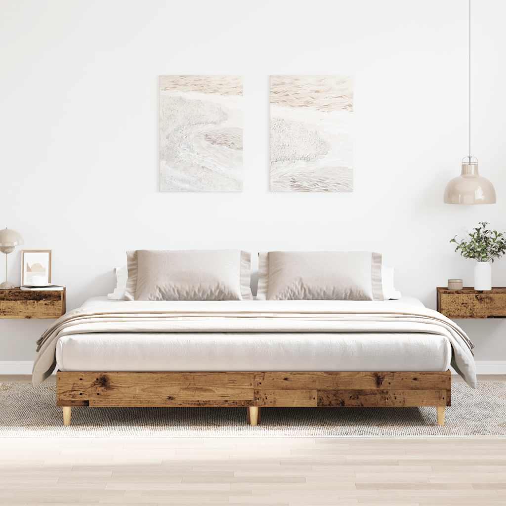 Rám Postele Bez Matrace Staré Dřevo 160X200Cm Technické Dřevo