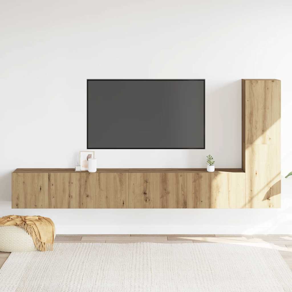 Nástěnné Tv Skříňky 3 Ks Dub Artisan Kompozitní