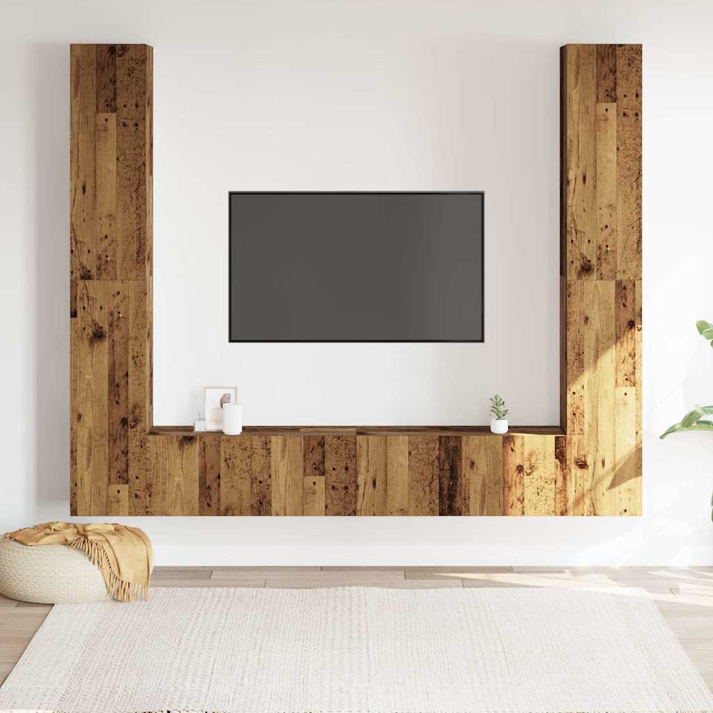 Nástěnné Tv Skříňky 6 Ks Old Wood Kompozitní