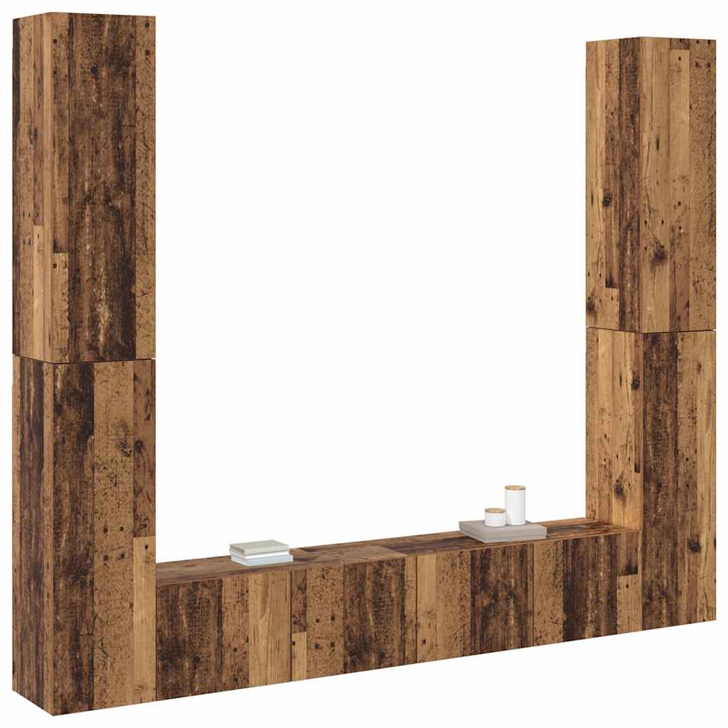 Nástěnné Tv Skříňky 6 Ks Old Wood Kompozitní