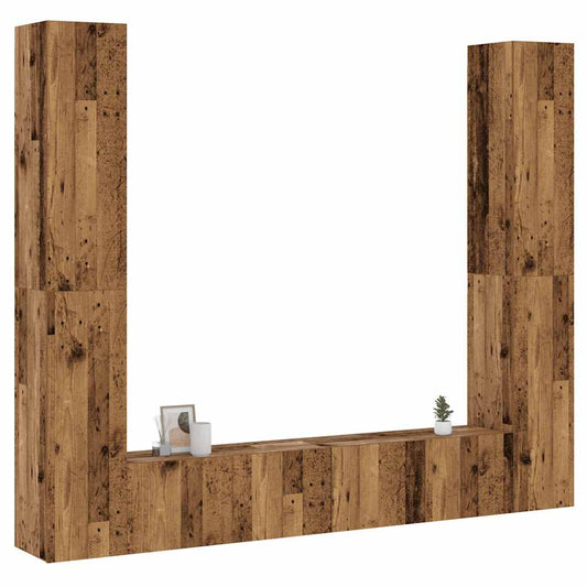 Nástěnné Tv Skříňky 6 Ks Old Wood Kompozitní