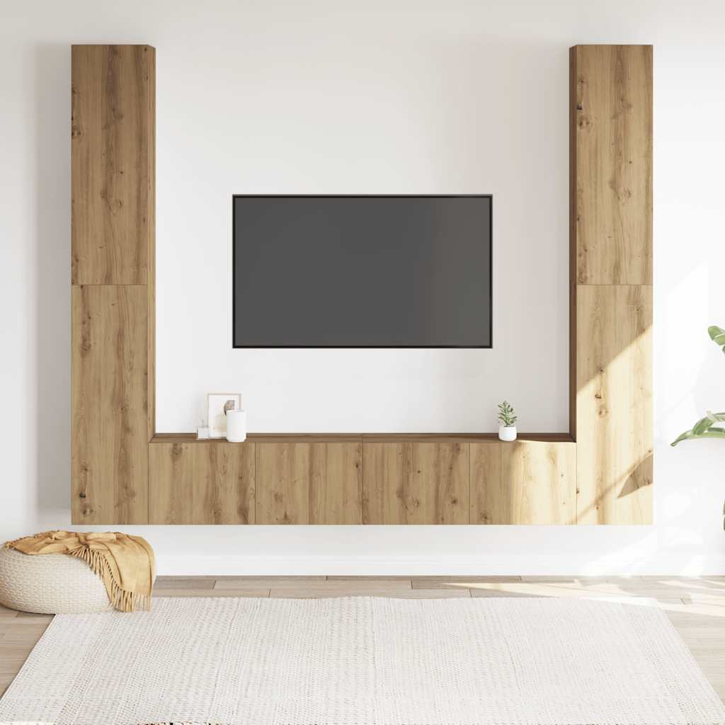 Nástěnné Tv Skříňky 6 Ks Dub Artisan Kompozitní