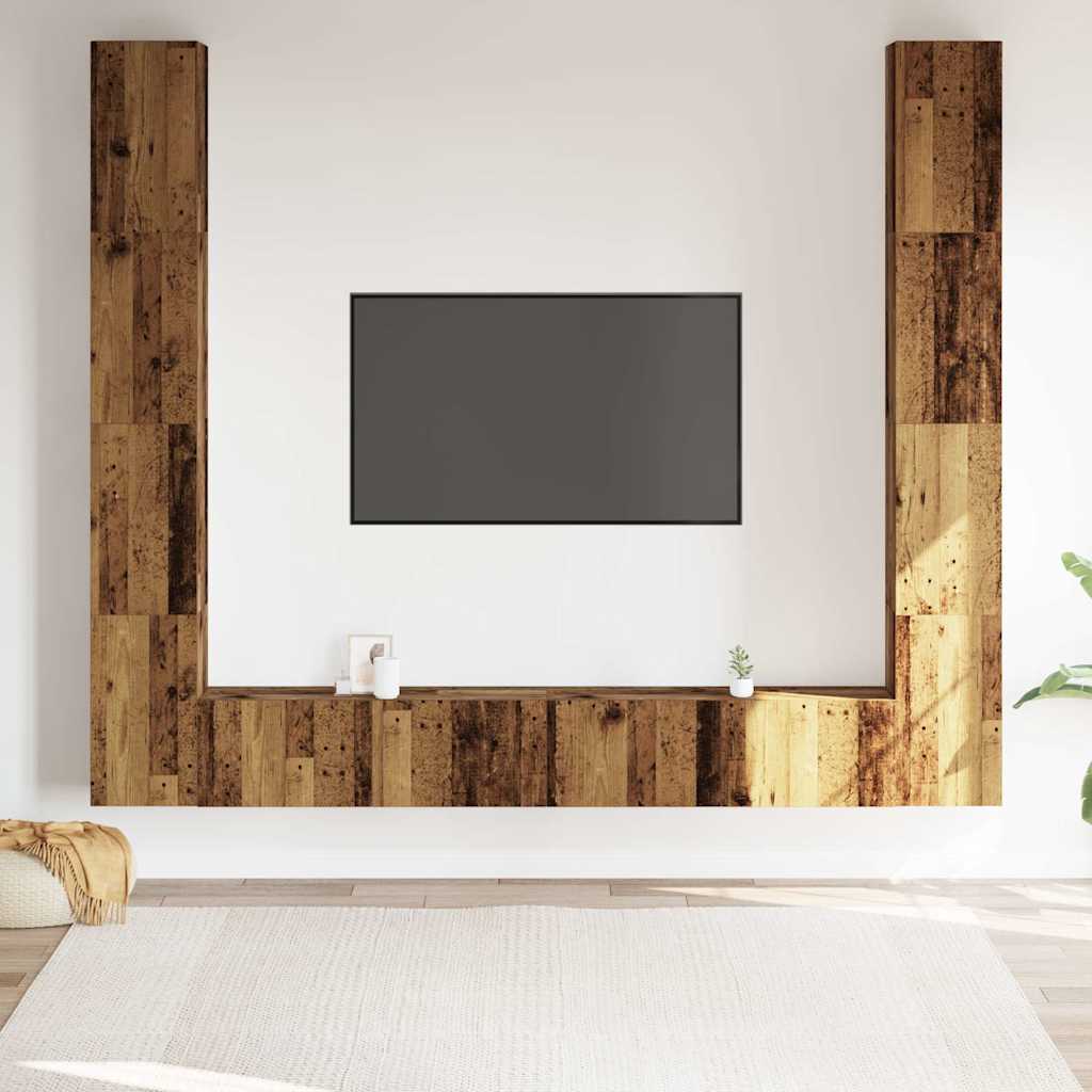 Nástěnné Tv Skříňky 6 Ks Old Wood Kompozitní