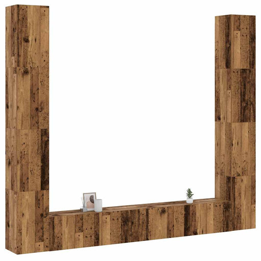 Nástěnné Tv Skříňky 6 Ks Old Wood Kompozitní