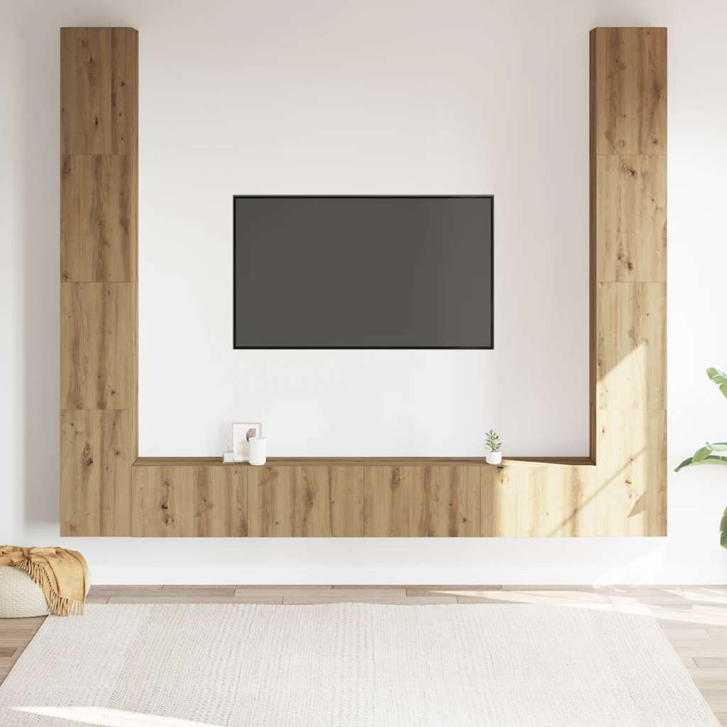 Nástěnné Tv Skříňky 6 Ks Dub Artisan Kompozitní