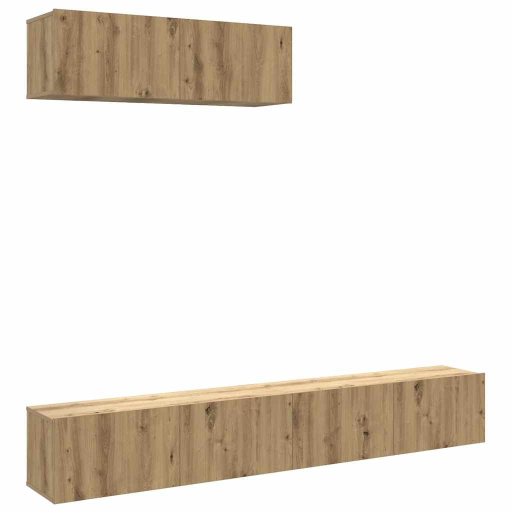 Nástěnné Tv Skříňky 4 Ks Dub Artisan 100X30X30 Cm Kompozit