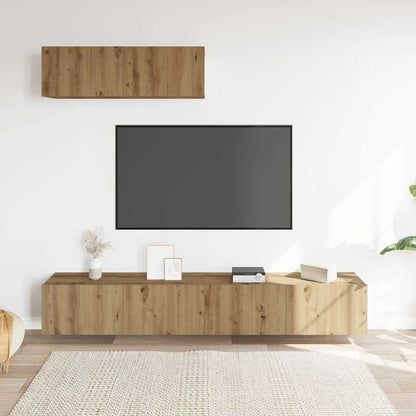 Nástěnné Tv Skříňky 4 Ks Dub Artisan 100X30X30 Cm Kompozit