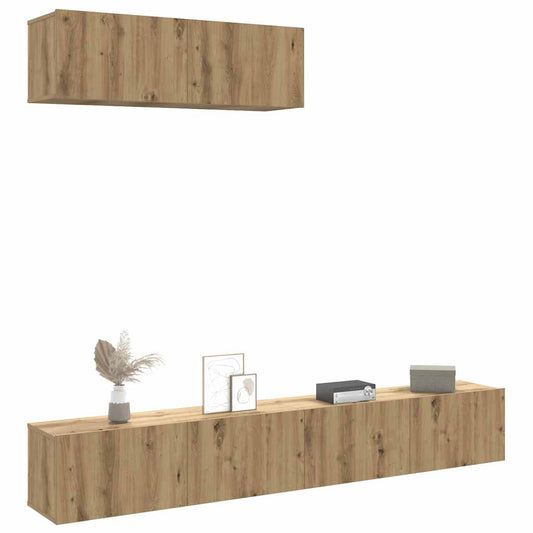 Nástěnné Tv Skříňky 4 Ks Dub Artisan 100X30X30 Cm Kompozit