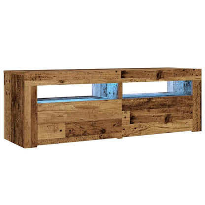 Noční Stolky 2 Ks S Led Osvětlením Starého Dřeva 60 X 35 X 40Cm