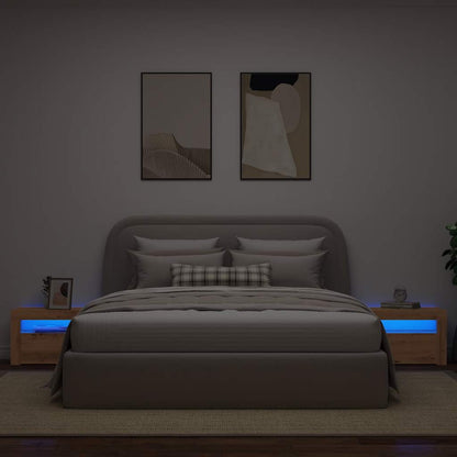 Noční Stolky 2 Ks S Led Osvětlením Dub Artisan 60 X 35 X 40 Cm