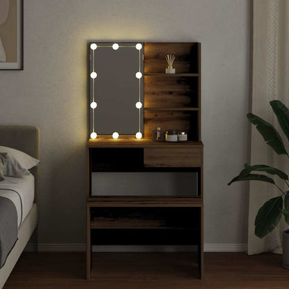 Sada Toaletního Stolku S Led Dub Artisan Kompozitní Dřevo