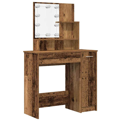 Set Toaletního Stolku S Led Staré Dřevo Kompozitní Dřevo