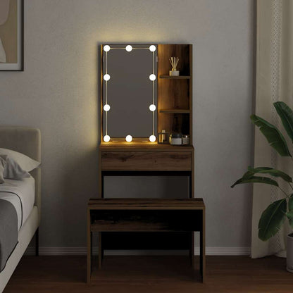 Sada Toaletního Stolku S Led Dub Artisan Kompozitní Dřevo