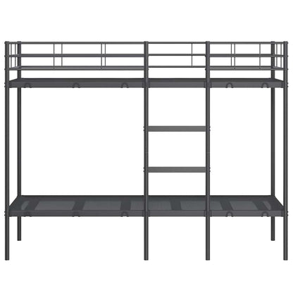 Patrová Postel Bez Matrace Černá 80X200 Cm Ocel