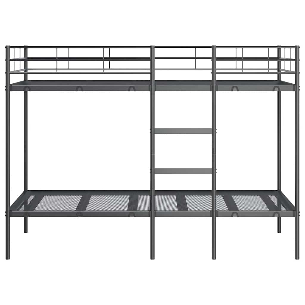 Patrová Postel Bez Matrace Černá 90X200 Cm Ocel