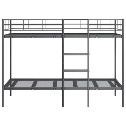 Patrová Postel Bez Matrace Černá 90X200 Cm Ocel