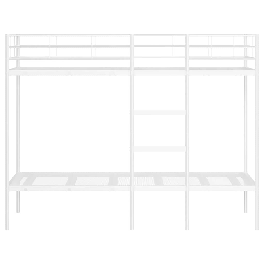 Patrová Postel Bez Matrace Bílá 80X200 Cm Ocel
