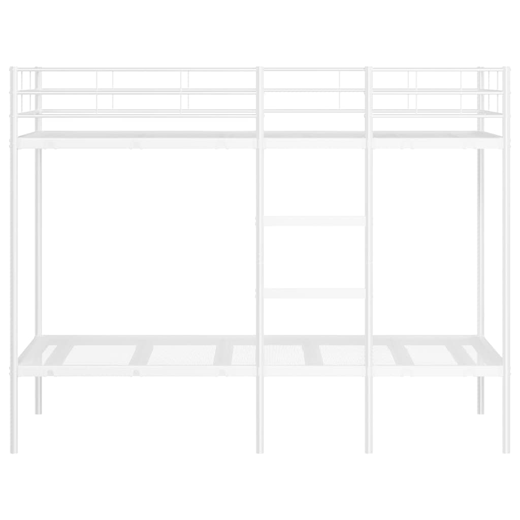 Patrová Postel Bez Matrace Bílá 100X190 Cm Ocel