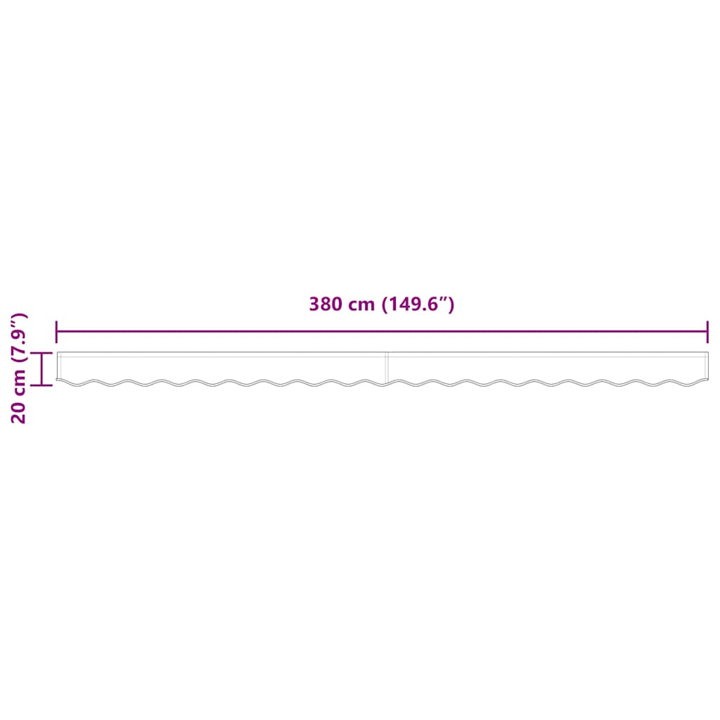 Náhradní Lem Markýzy Zelená A Bílá 380 X 20 Cm Polyester