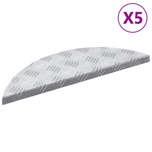 Schodové Nášlapy 5 Ks 60 X 18 X 2,5 Cm Stříbrná Hliník