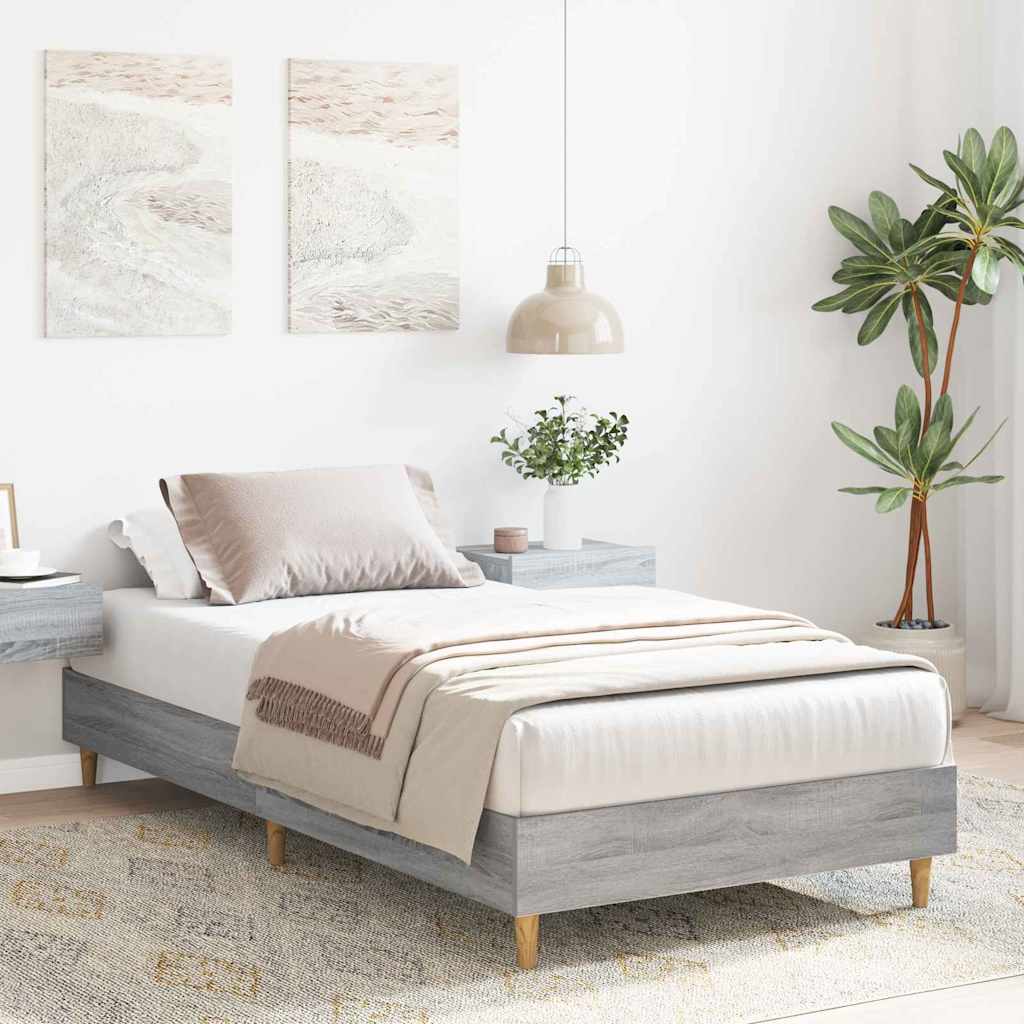 Rám Postele Šedá Sonoma 203 X 93 X 25 Cm Kompozitní Dřevo