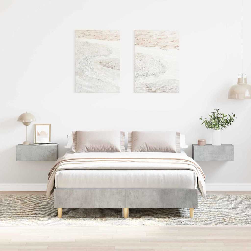 Rám Postele Betonově Šedá 193 X 123 X 25 Cm Kompozitní Dřevo