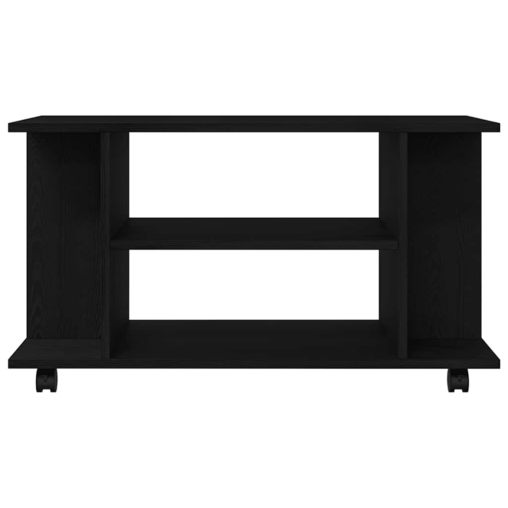 Tv Stolek S Kolečky Černý Dub 80 X 40 X 45 Cm, Dřevo