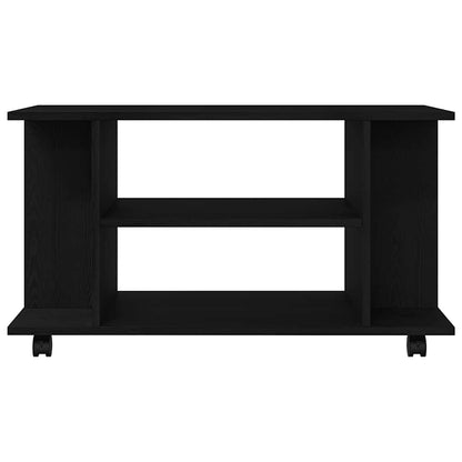 Tv Stolek S Kolečky Černý Dub 80 X 40 X 45 Cm, Dřevo